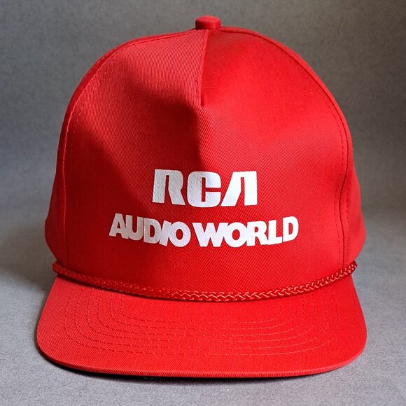 VINTAGE RCA Audio World USED Hat (Red, Snapback, Promo, Stereo Equipment) - Picture 1 of 9